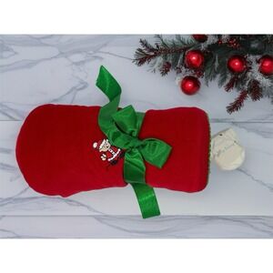 Kissy Kissy Baby Blanket Red Velour‎ Pima Cotton Christmas Holiday Teddy Bear